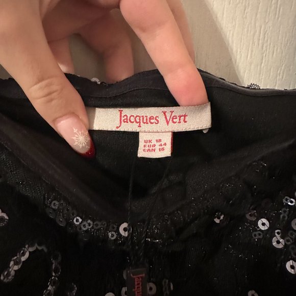 Jaques Vert Sequin Black Dress (Size 16) - Picture 5 of 16